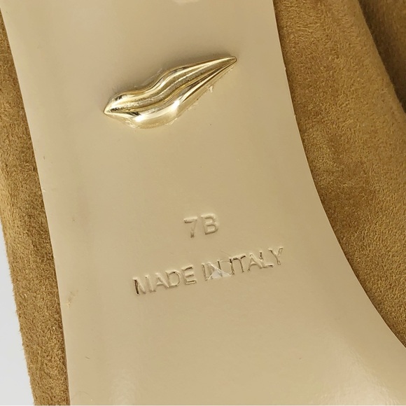 Diane Von Furstenburg Brown Suede Leather Sling Back Stiletto High Heels Size 7 - Picture 8 of 10